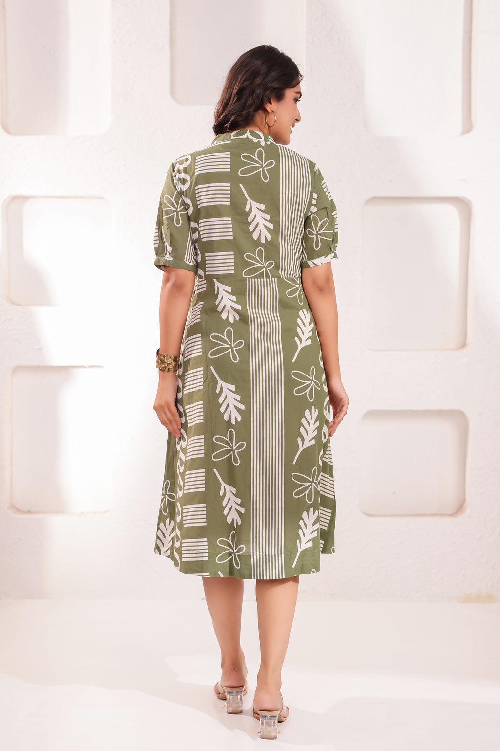 Stylish A-Line Designed Midi Dress