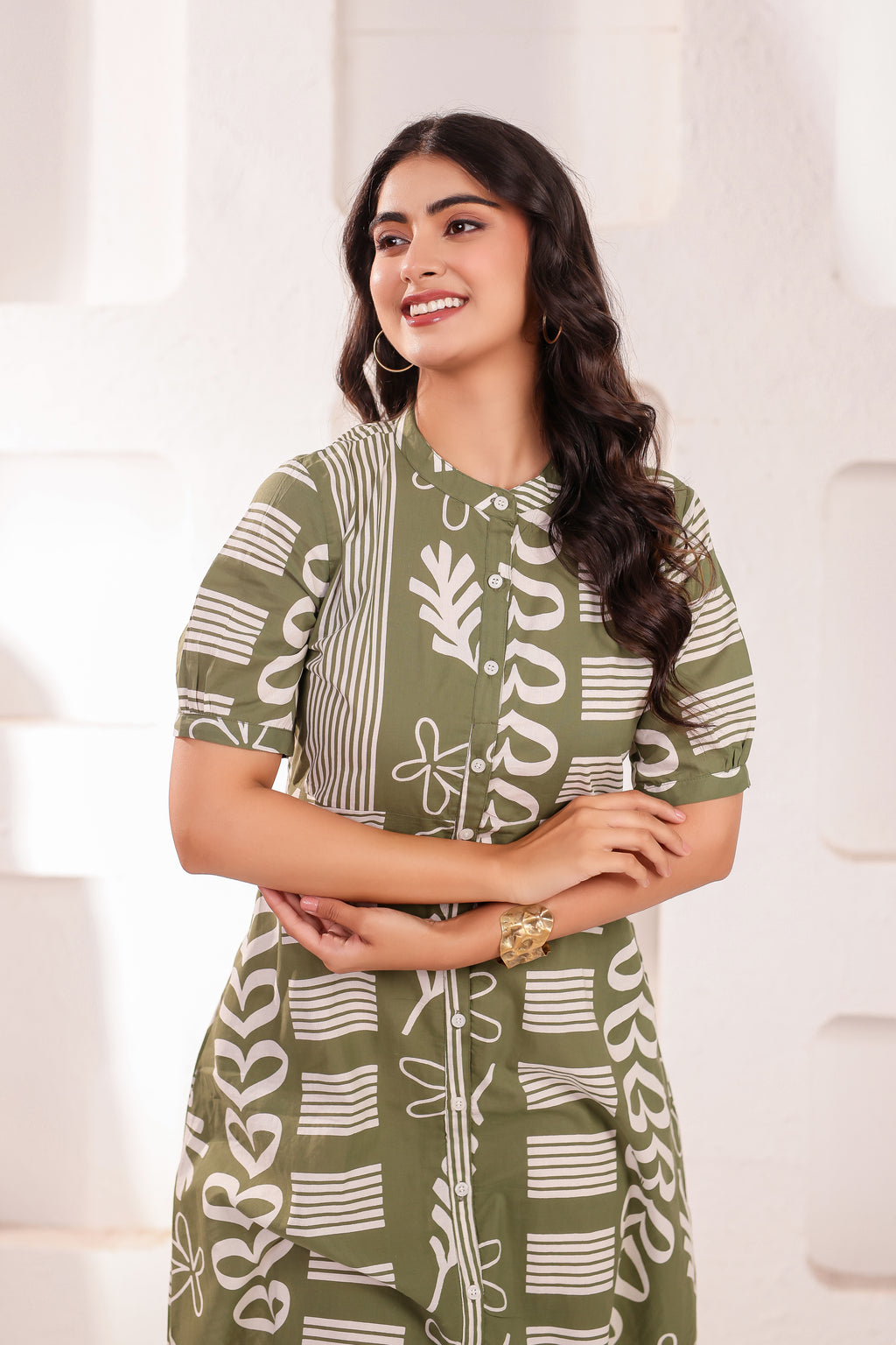 Stylish A-Line Designed Midi Dress