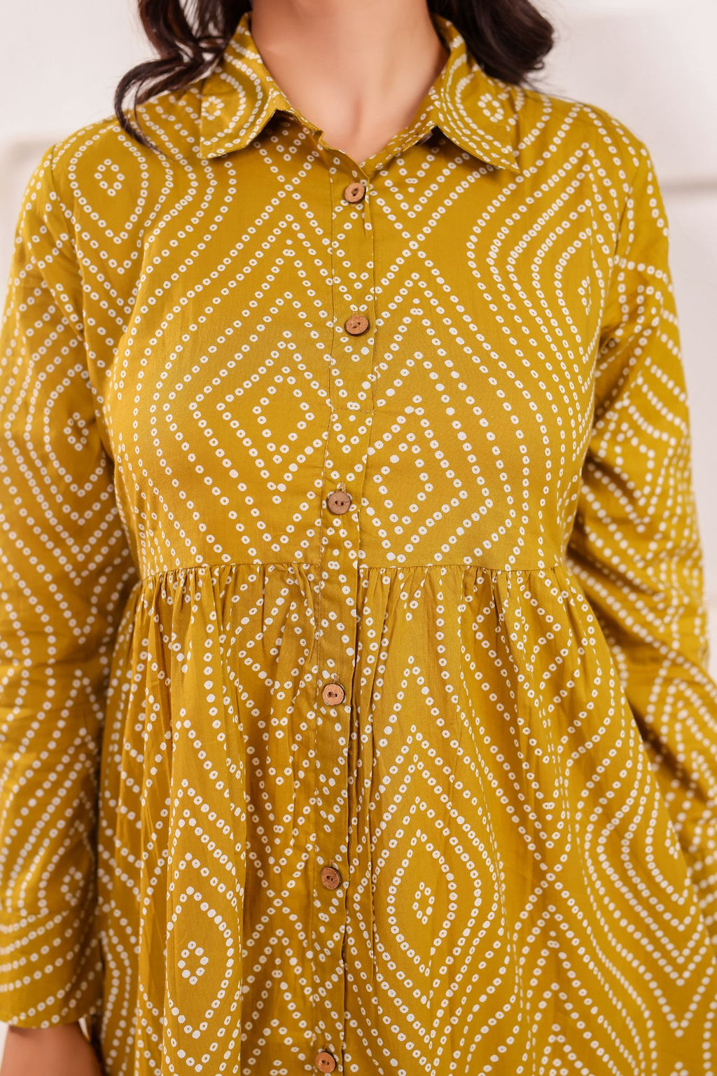Premium Designer Bandhej Printed Midi Dress