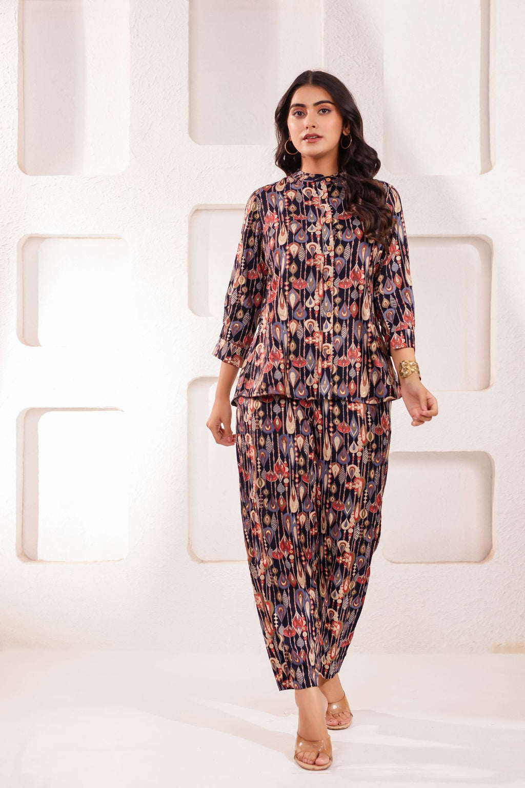 Elegant A-Line Floral Desinged Co-ord Set