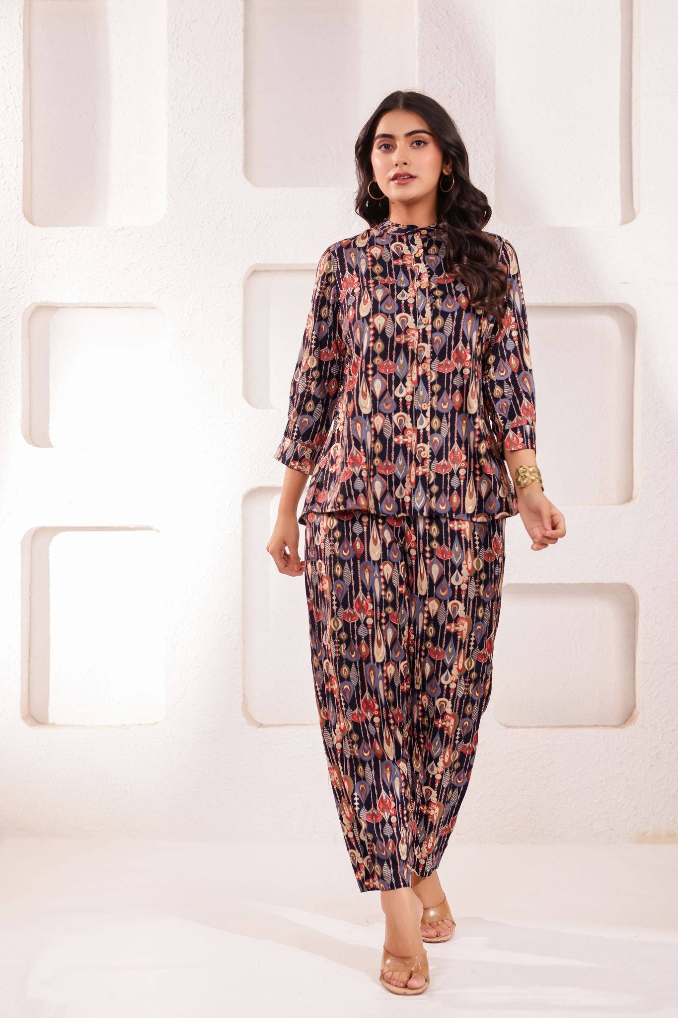 Elegant A-Line Floral Desinged Co-ord Set