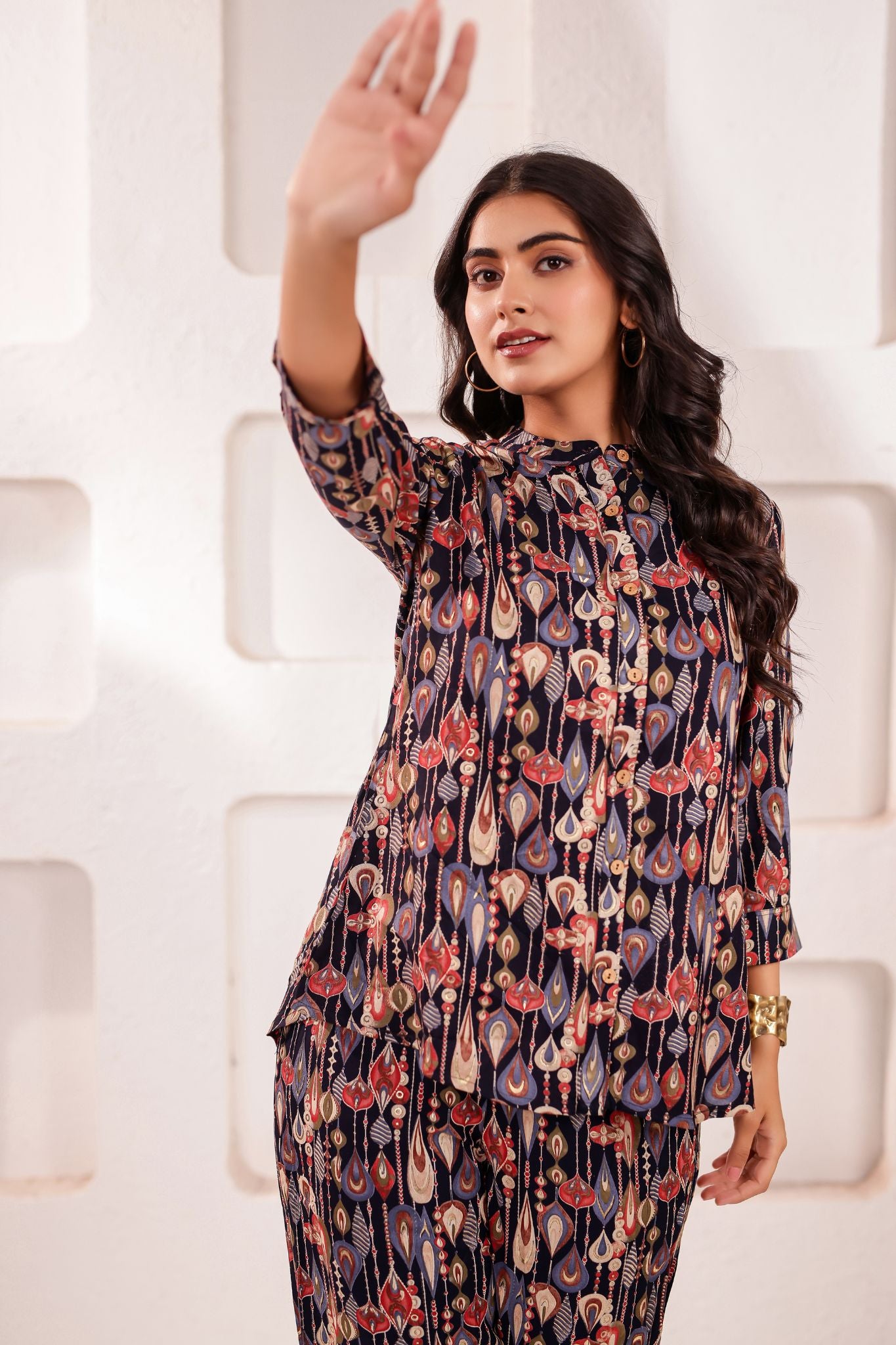 Elegant A-Line Floral Desinged Co-ord Set