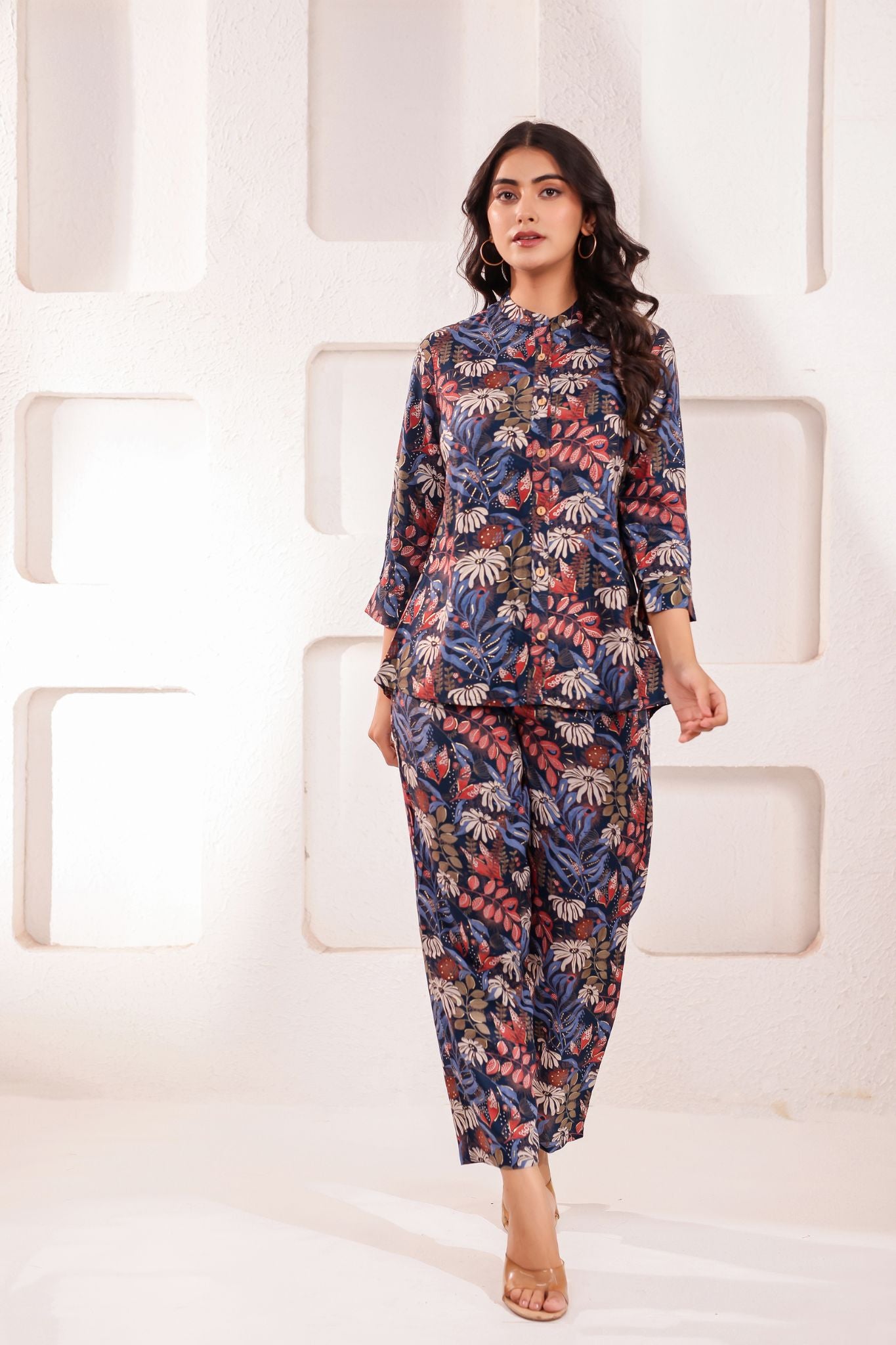 Elegant A-Line Floral Desinged Co-ord Set