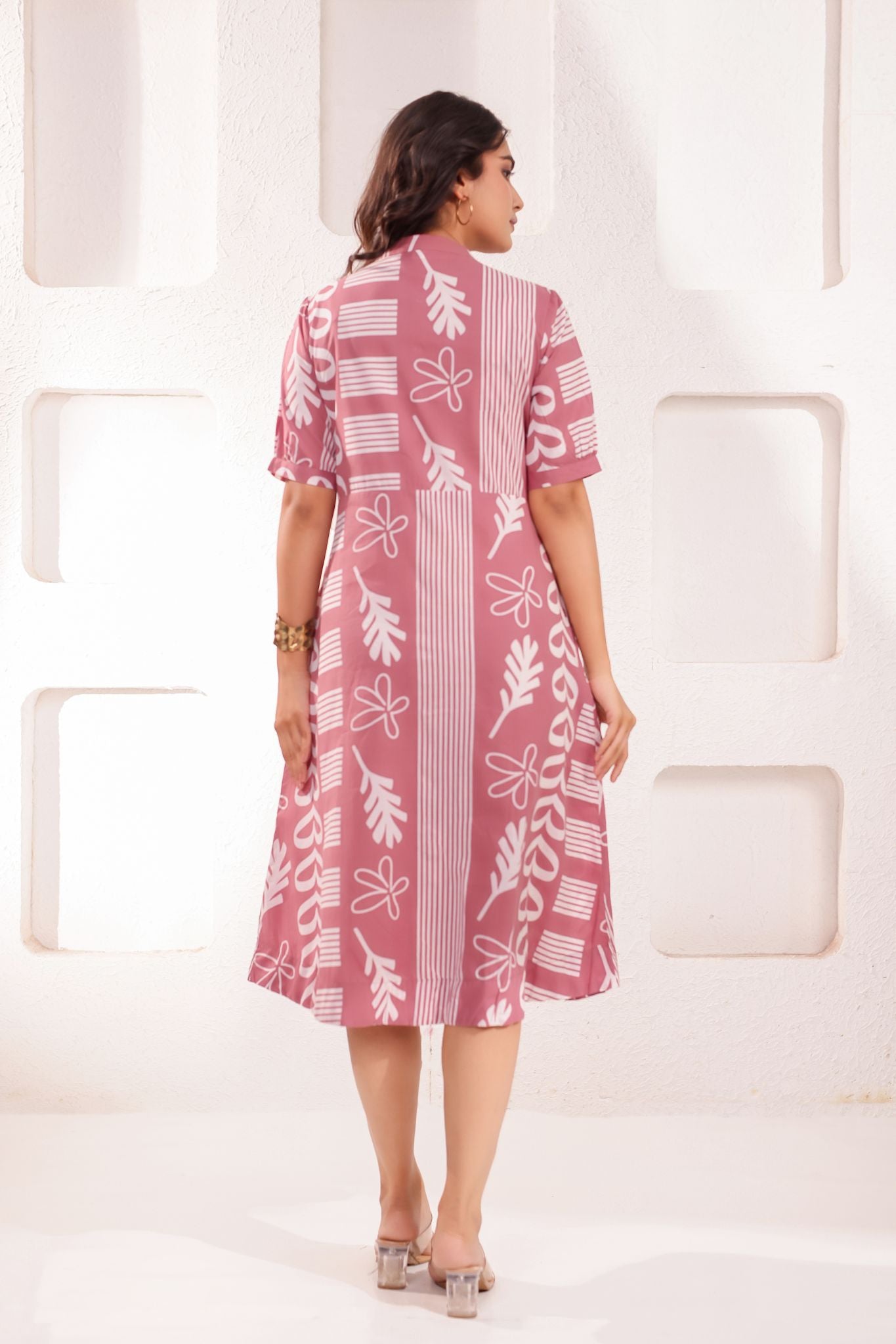 Stylish A-Line Designed Midi Dress