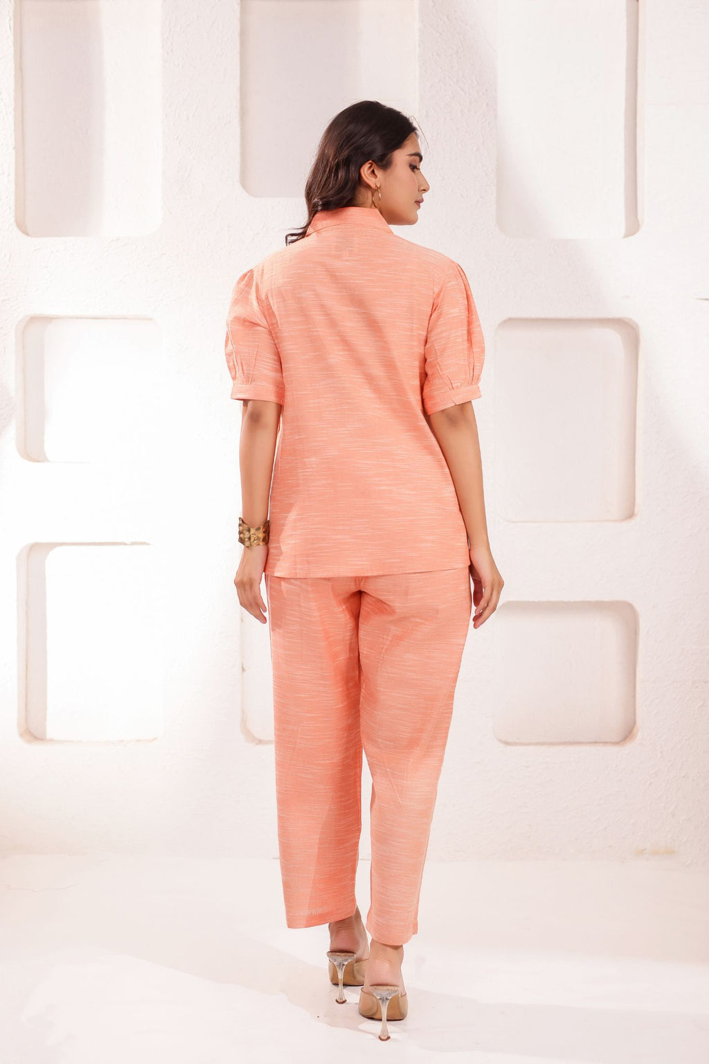 Stylish Shirt Collar Embroidered Co-ord Set