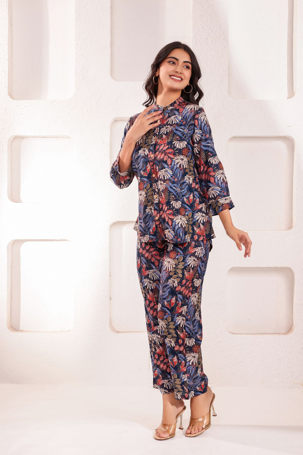 Elegant A-Line Floral Desinged Co-ord Set
