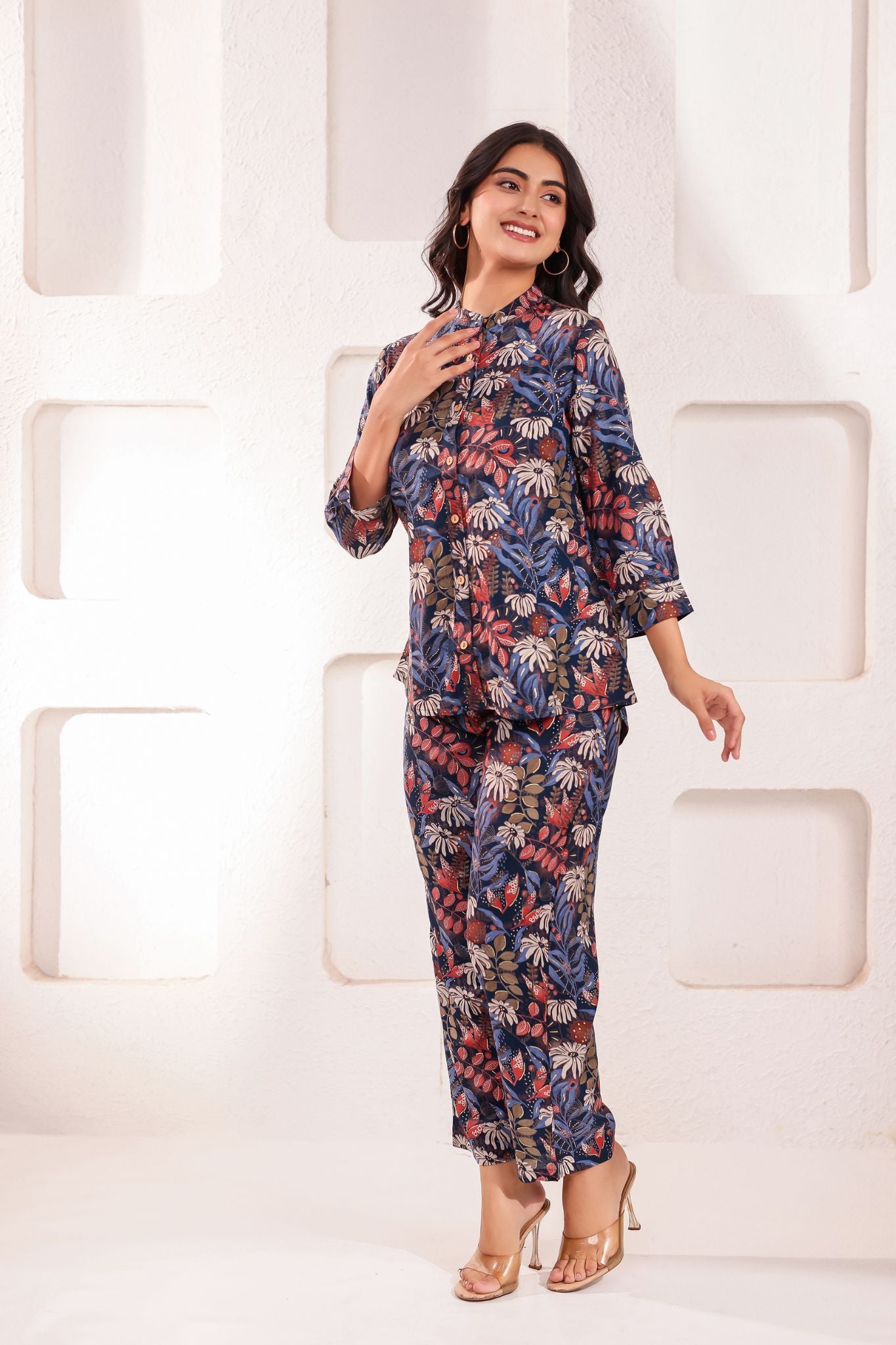 Elegant A-Line Floral Desinged Co-ord Set