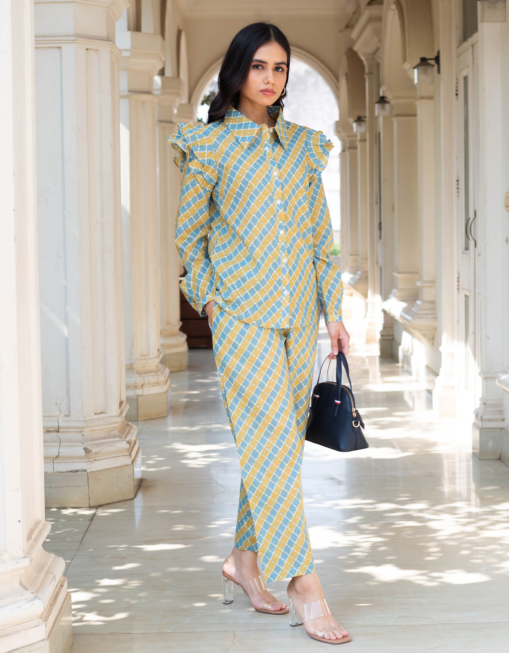 Printed Ruffle Coord Set