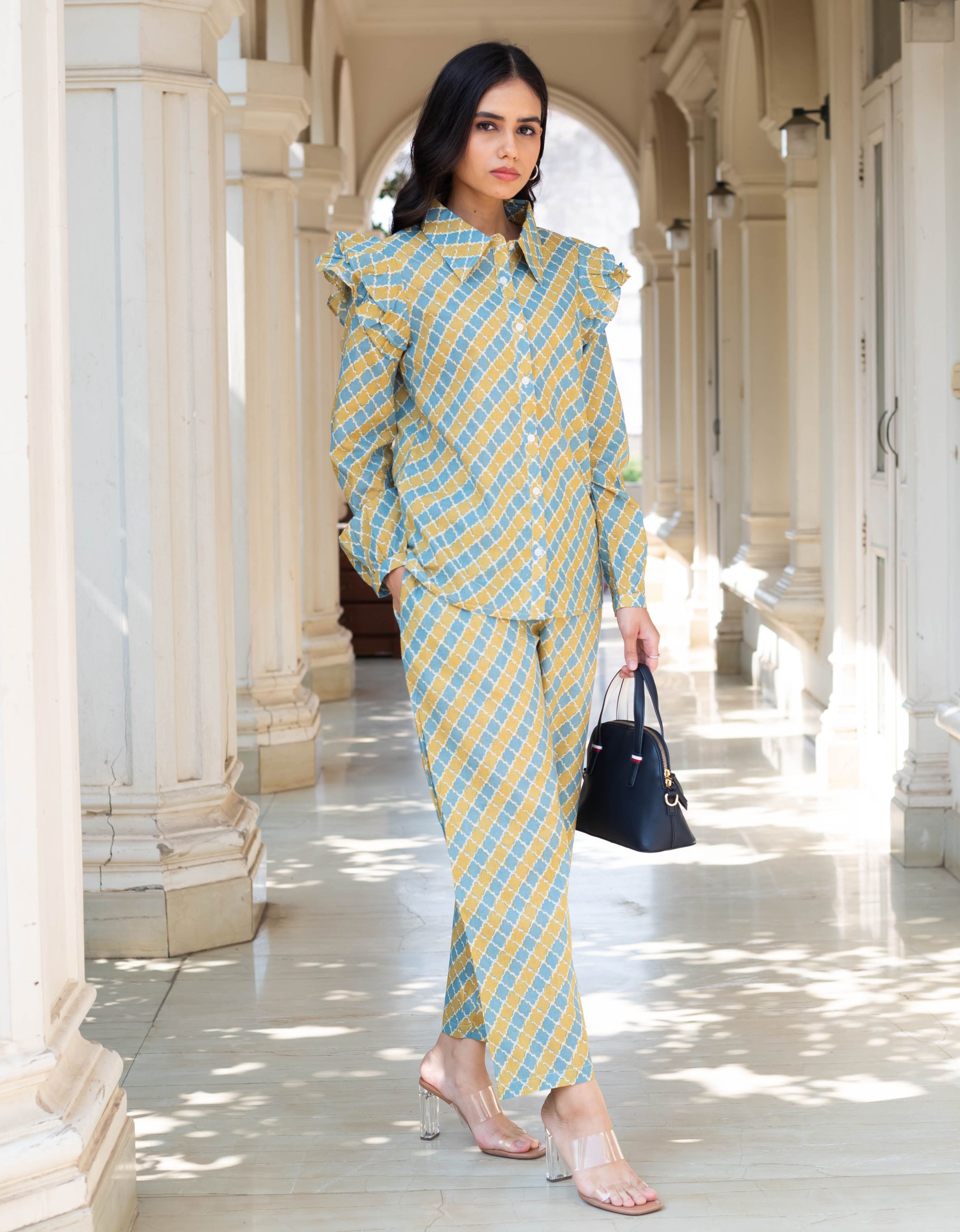 Printed Ruffle Coord Set