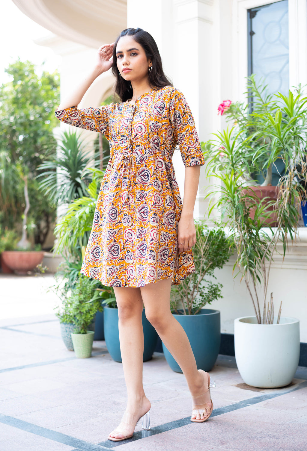 Boho Bloom Printed Short Dress