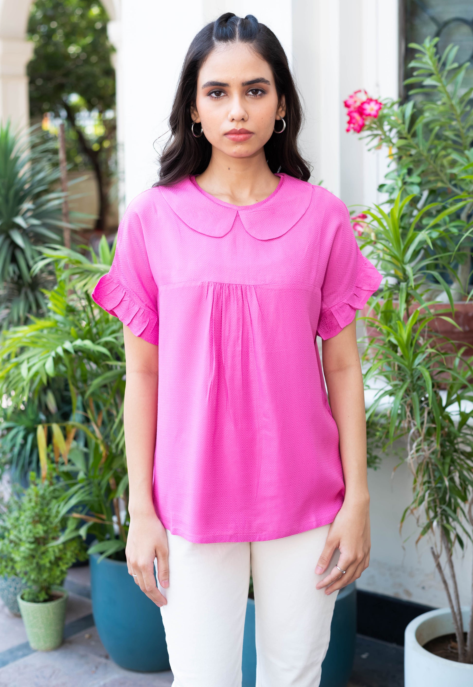 Petal Pink Ruffle Sleeve Top