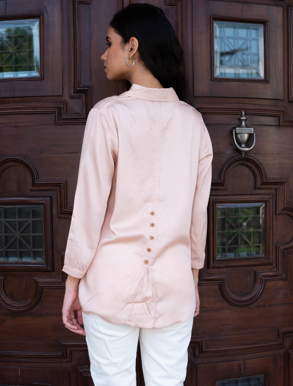 Blush Pink Solid Button-Down Shirt