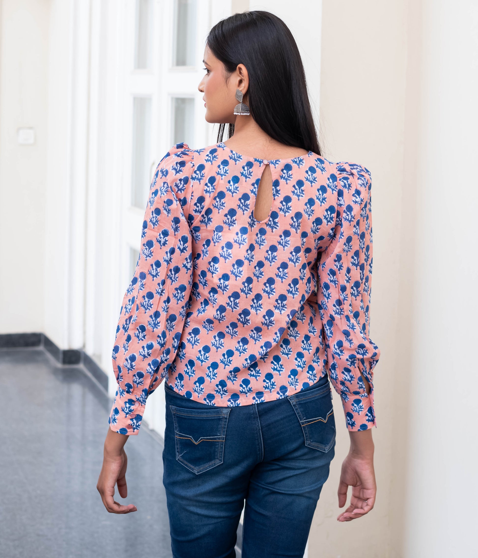 Blush Blossom Lace Trim Top