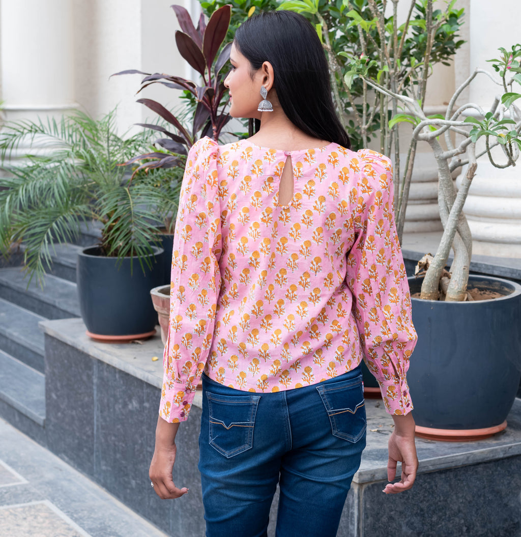 Blush Garden Lace Detail Top