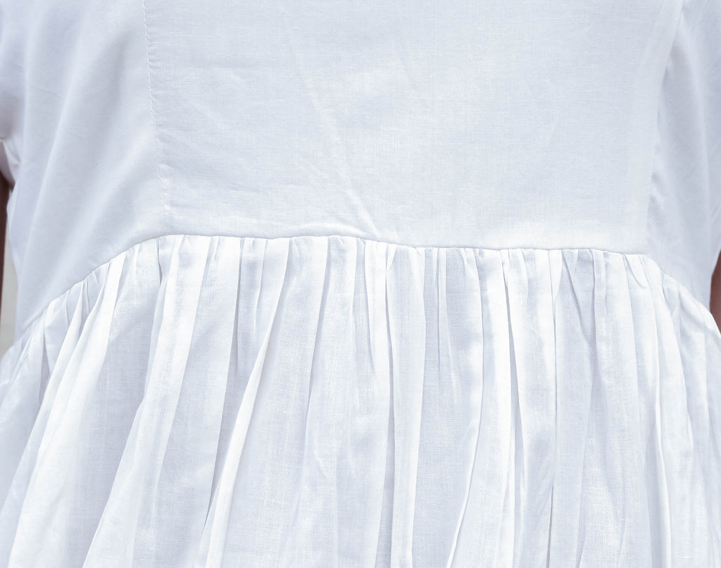 White Sleeveless Midi Dress with Spaghetti Straps